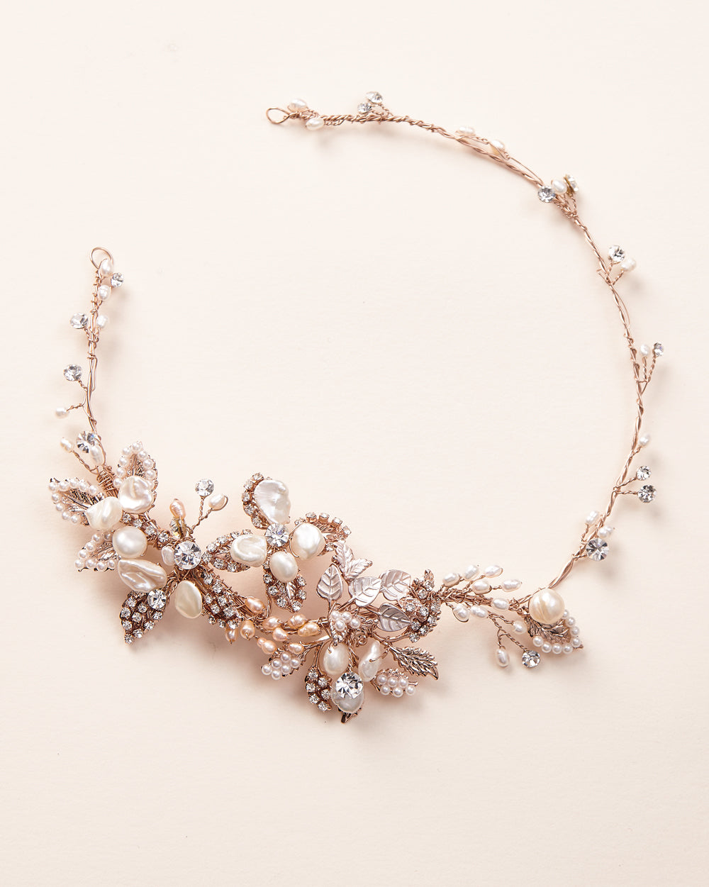 Rose Gold Wedding Hair Vine