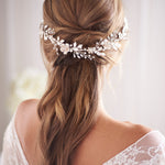 Silver Pearl & Crystal Bridal Headpiece