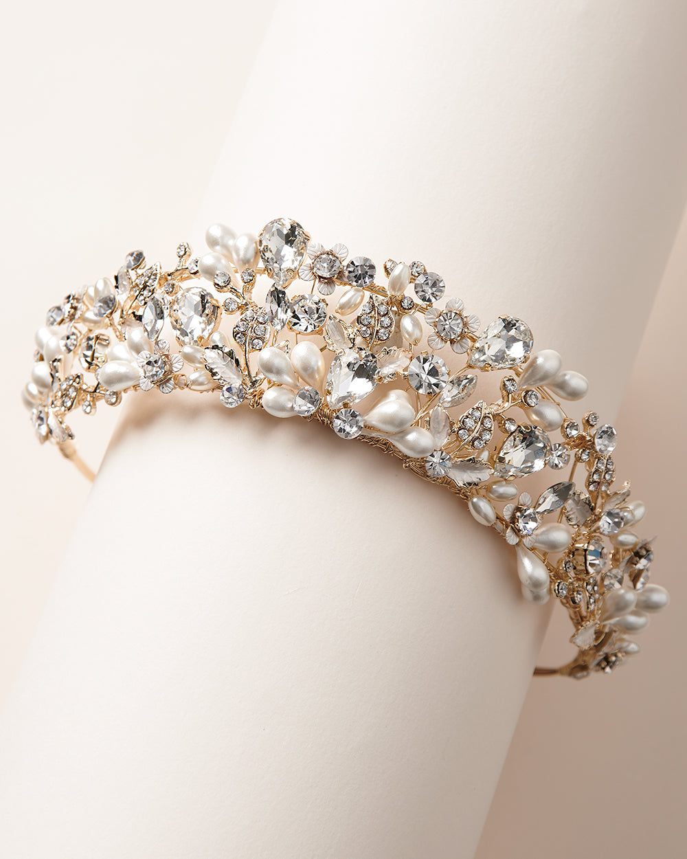 Gold Pearl Wedding Tiara