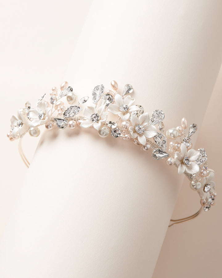 Pearl Floral Wedding Tiara