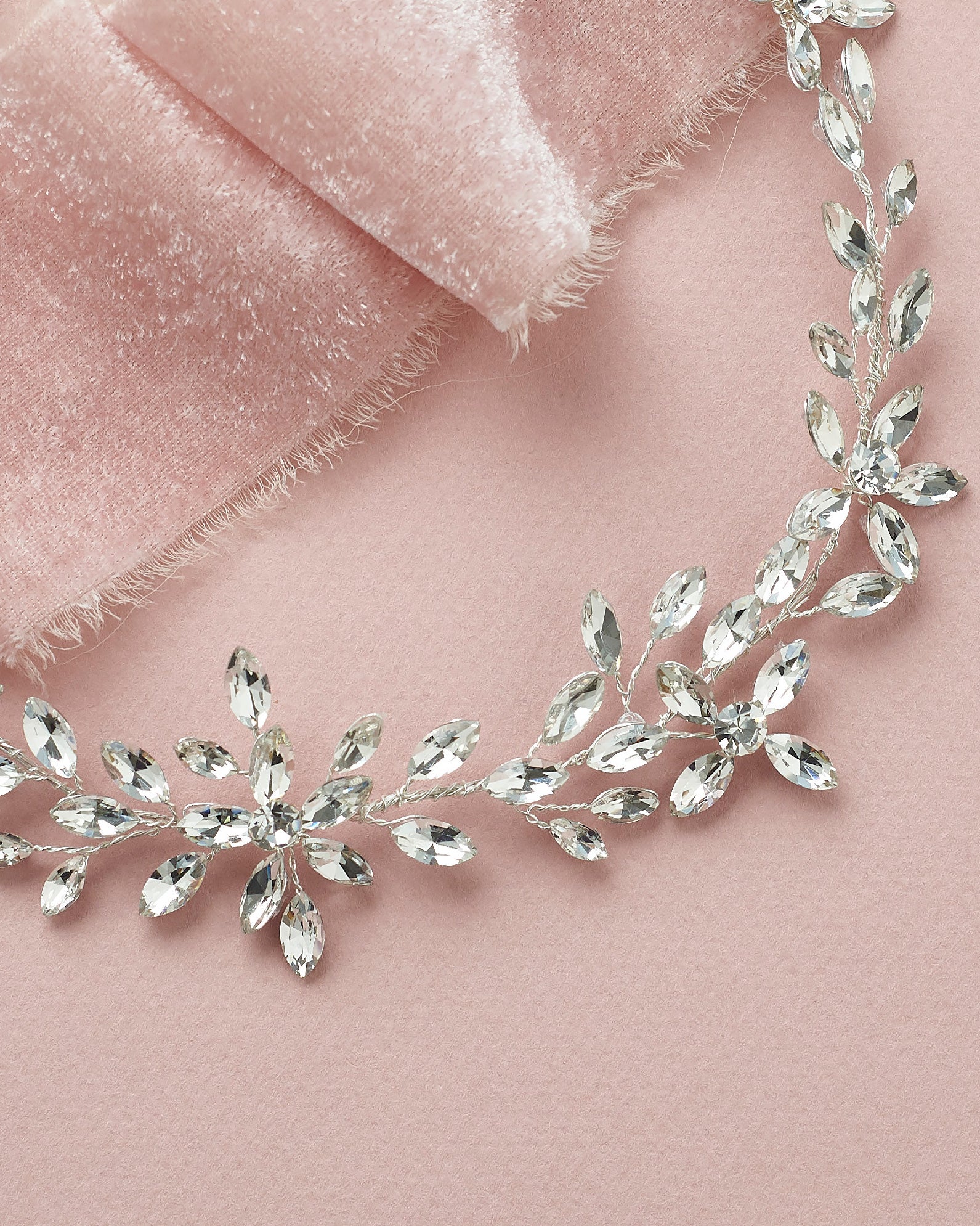 Silver Crystal Bridal Hair Vine