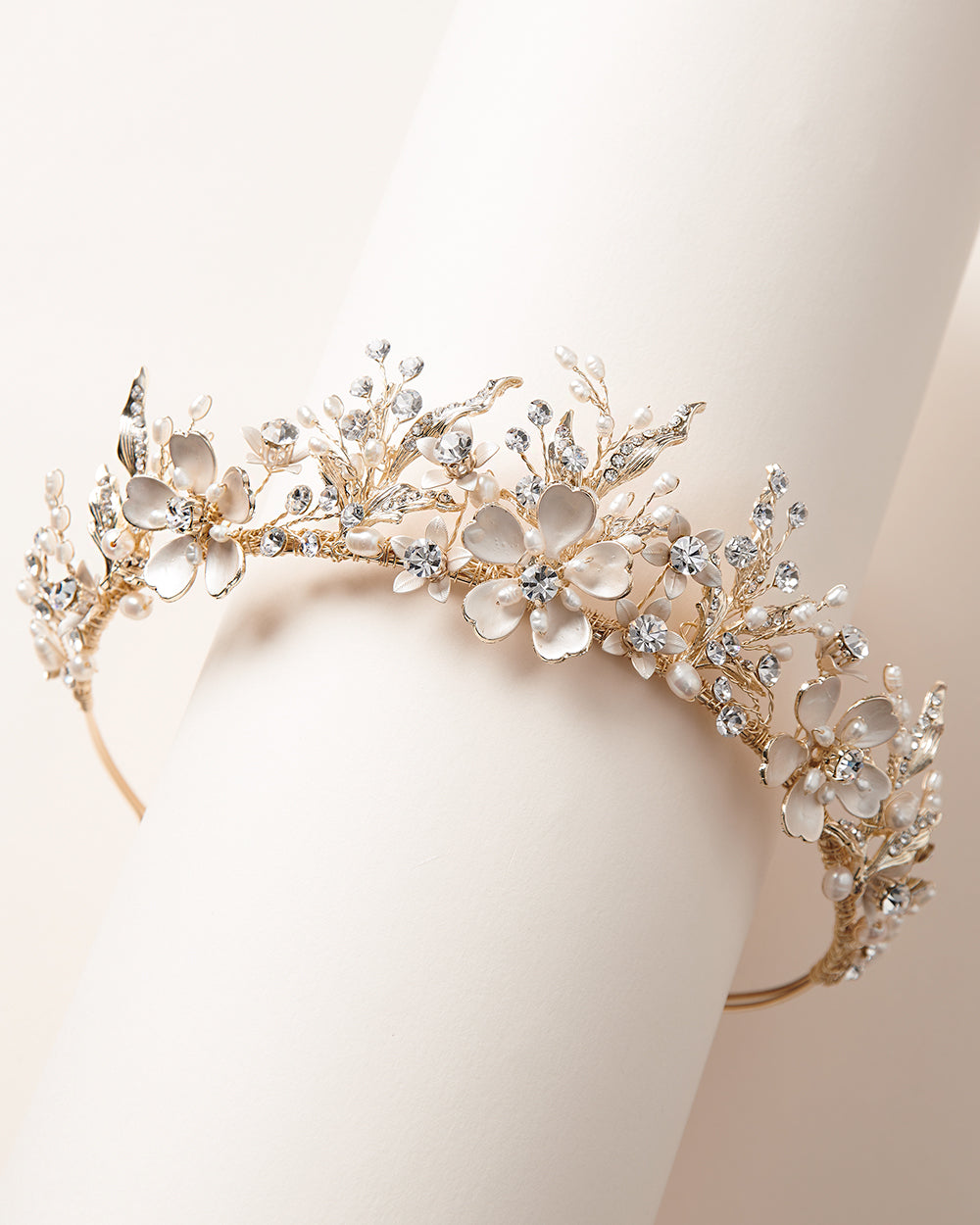 Gold Wedding Tiara Floral