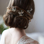Silver Floral Bridal Hair Pin