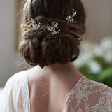 Floral Crystal Gemstone Wedding Hair Pins