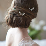 Pearl and Crystal Gemstone Wedding Hair Pins