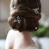 Silver Crystal Gemstone Bridal Hair Pins