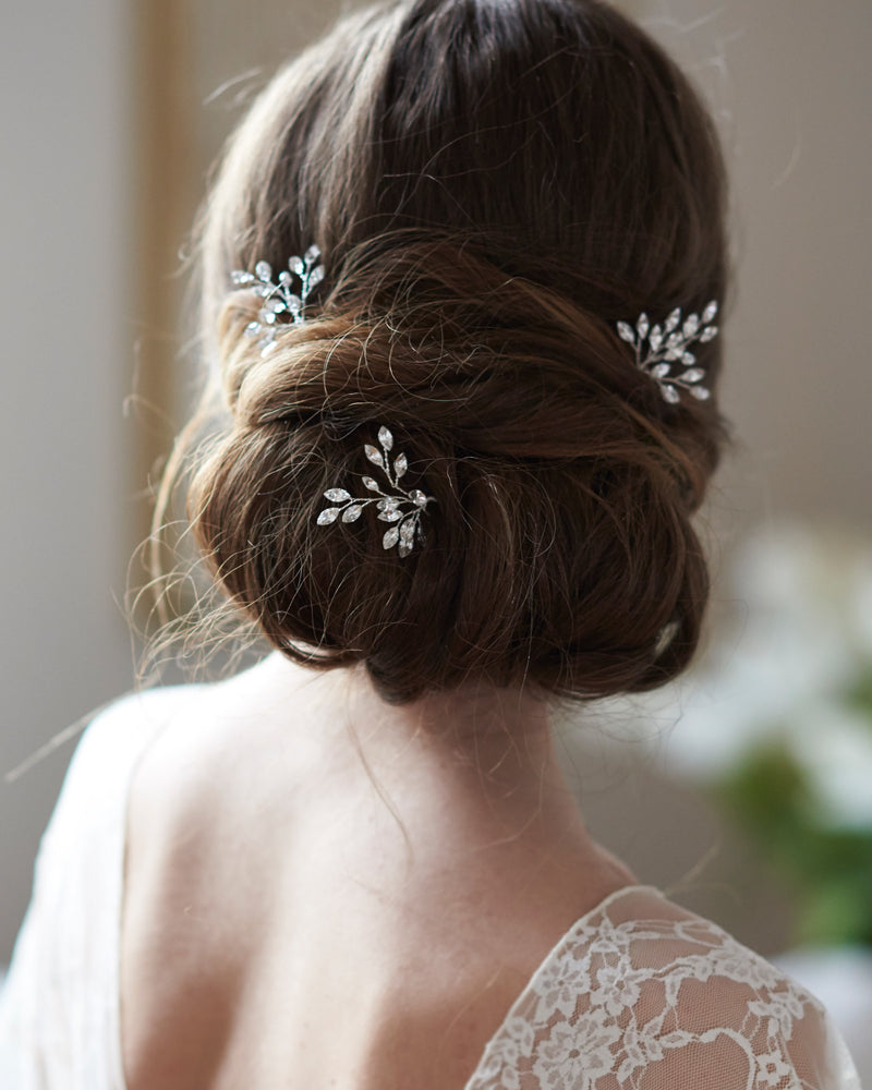 Genuine Crystal Gemstone Wedding Hair Pins