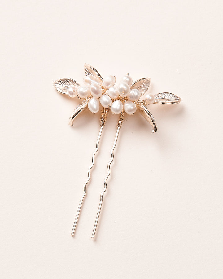 Gold Pearl Wedding Hair Pins