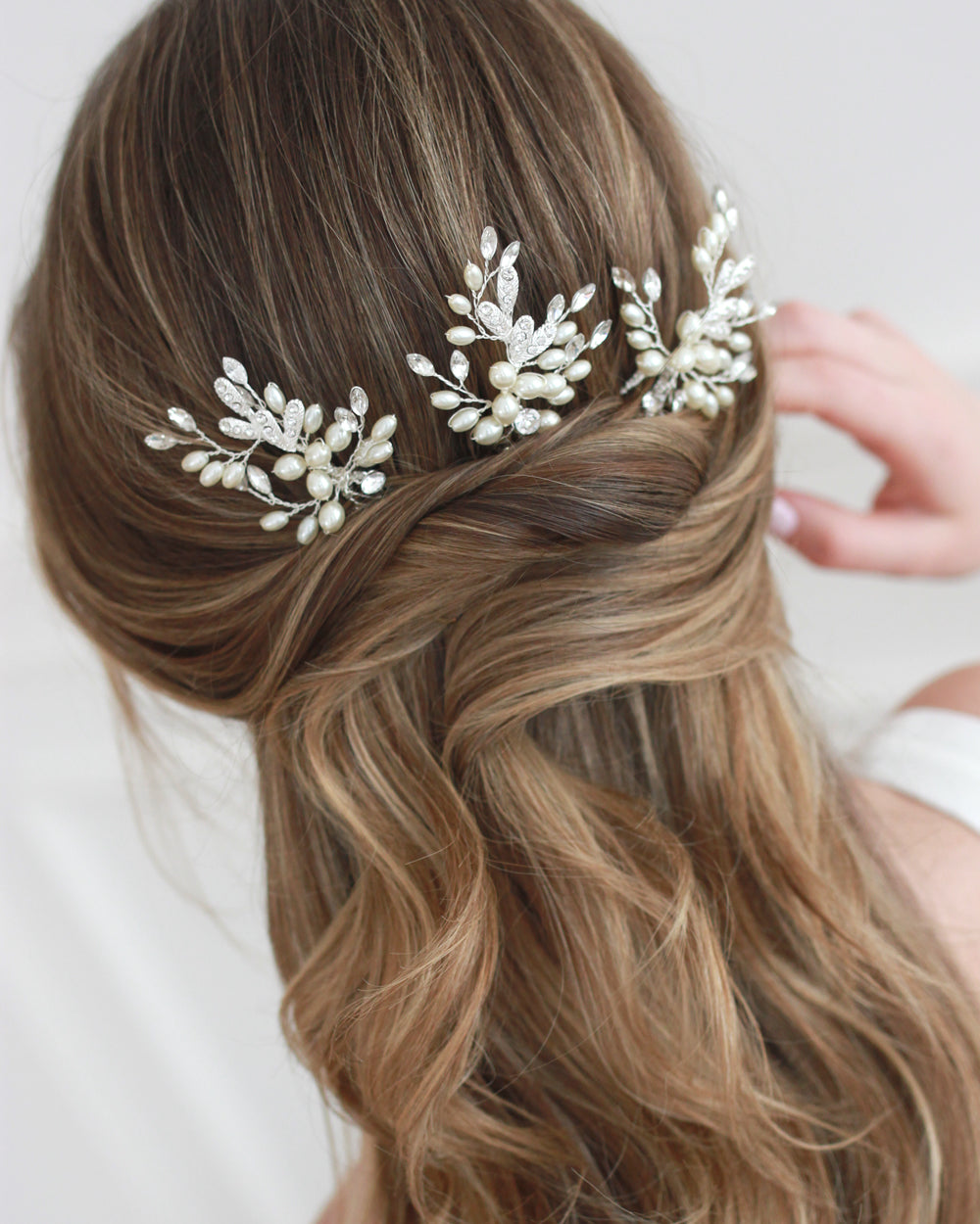 Natural Pearl Hair Accessories, Bridal Hair Pearl Clip