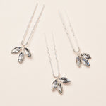 Silver Crystal Floral Wedding Hair Pins