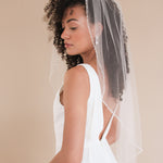 Beaded Wedding Veil Fingertip Length