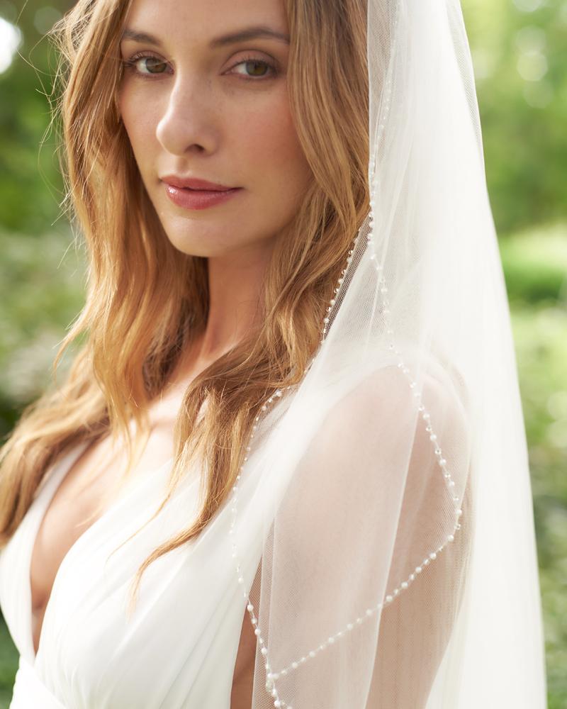 2 Layer Pearl Beaded Veil