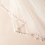 Rose Gold Beaded Wedding Veil