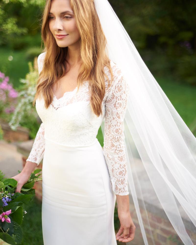 90 Inches Ivory Wedding Veil Chapel Length Cut Edge Veils – BestWeddingVeil